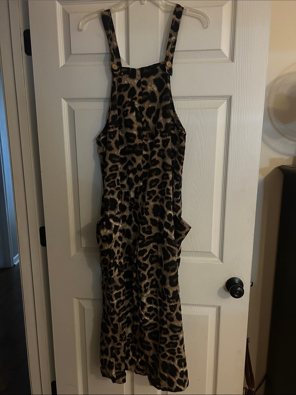 Leopard Print Girls' Overalls One-Piece - Brown/Black